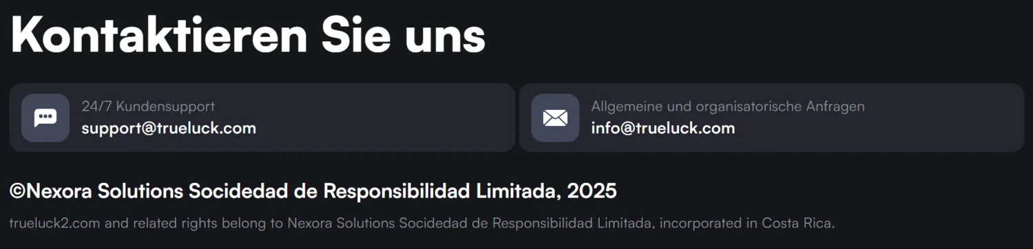 TrueLuck Casino Kundensupport
